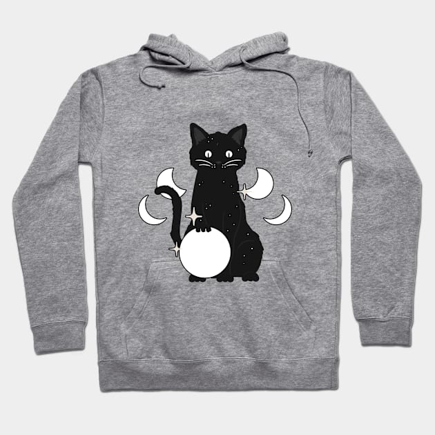 Halloween Witchy Black Cat Hoodie by Mooxy